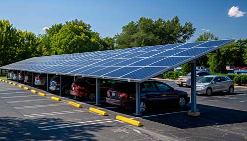 Ästhetischer Solar-Carport als nachhaltige Energiequelle in Hanau