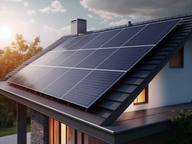 Nahaufnahme moderner Photovoltaik-Zellen in Friedrichsdorf